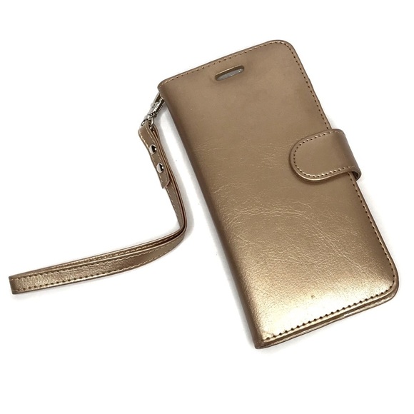 7 Plus iPhone 2 in 1 Wallet Case Rose Gold Vofolen - Picture 1 of 8